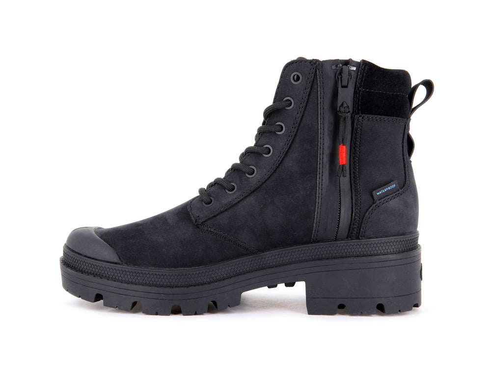 Botas Palladium PALLABASE HI CUFF WP Mujer Negras | Costa Rica-30856